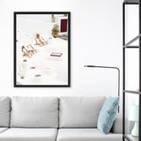 Shop Sun Chairs Photo Canvas Art Print-Coastal, Greece, Orange, Photography, Photography Canvas Prints, Portrait, View All, White-framed wall decor artwork