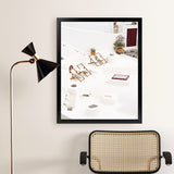 Shop Sun Chairs Photo Art Print-Coastal, Greece, Orange, Photography, Portrait, View All, White-framed poster wall decor artwork