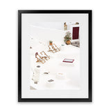 Shop Sun Chairs Photo Art Print-Coastal, Greece, Orange, Photography, Portrait, View All, White-framed poster wall decor artwork