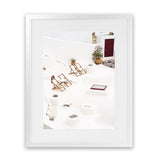 Shop Sun Chairs Photo Art Print-Coastal, Greece, Orange, Photography, Portrait, View All, White-framed poster wall decor artwork