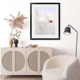 Shop Santorini Town Photo Art Print-Greece, Neutrals, Photography, Portrait, View All, White-framed poster wall decor artwork
