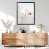 Shop Santorini Town Photo Art Print-Greece, Neutrals, Photography, Portrait, View All, White-framed poster wall decor artwork