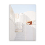 Shop Santorini Town Photo Canvas Art Print-Greece, Neutrals, Photography, Photography Canvas Prints, Portrait, View All, White-framed wall decor artwork