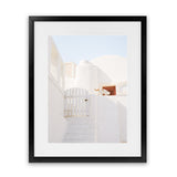 Shop Santorini Town Photo Art Print-Greece, Neutrals, Photography, Portrait, View All, White-framed poster wall decor artwork
