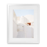 Shop Santorini Town Photo Art Print-Greece, Neutrals, Photography, Portrait, View All, White-framed poster wall decor artwork