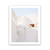 Shop Santorini Town Photo Art Print-Greece, Neutrals, Photography, Portrait, View All, White-framed poster wall decor artwork