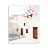 Shop Oia Little Church Photo Art Print-Brown, Greece, Photography, Portrait, View All, White-framed poster wall decor artwork