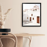 Shop Oia Little Church Photo Art Print-Brown, Greece, Photography, Portrait, View All, White-framed poster wall decor artwork