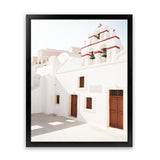 Shop Oia Little Church Photo Art Print-Brown, Greece, Photography, Portrait, View All, White-framed poster wall decor artwork