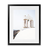 Shop White Bell Tower Photo Art Print-Coastal, Greece, Photography, Portrait, View All, White-framed poster wall decor artwork