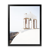 Shop White Bell Tower Photo Art Print-Coastal, Greece, Photography, Portrait, View All, White-framed poster wall decor artwork