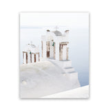 Shop Oia Bells II Photo Art Print-Blue, Coastal, Greece, Photography, Portrait, View All, White-framed poster wall decor artwork