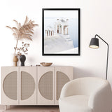 Shop Oia Bells II Photo Art Print-Blue, Coastal, Greece, Photography, Portrait, View All, White-framed poster wall decor artwork