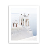 Shop Oia Bells II Photo Art Print-Blue, Coastal, Greece, Photography, Portrait, View All, White-framed poster wall decor artwork