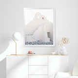 Shop Mykonos White Church Photo Art Print-Coastal, Greece, Photography, Portrait, View All, White-framed poster wall decor artwork