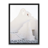 Shop Mykonos White Church Photo Canvas Art Print-Coastal, Greece, Photography, Photography Canvas Prints, Portrait, View All, White-framed wall decor artwork