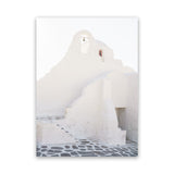 Shop Mykonos White Church Photo Canvas Art Print-Coastal, Greece, Photography, Photography Canvas Prints, Portrait, View All, White-framed wall decor artwork