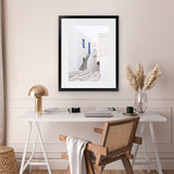 Shop Mykonos Town Photo Art Print-Coastal, Greece, Photography, Portrait, View All, White-framed poster wall decor artwork