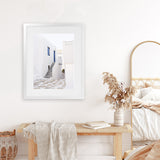 Shop Mykonos Town Photo Art Print-Coastal, Greece, Photography, Portrait, View All, White-framed poster wall decor artwork
