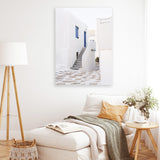 Shop Mykonos Town Photo Canvas Art Print-Coastal, Greece, Photography, Photography Canvas Prints, Portrait, View All, White-framed wall decor artwork
