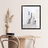 Shop Mykonos Town Photo Art Print-Coastal, Greece, Photography, Portrait, View All, White-framed poster wall decor artwork