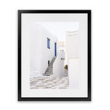 Shop Mykonos Town Photo Art Print-Coastal, Greece, Photography, Portrait, View All, White-framed poster wall decor artwork