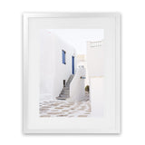Shop Mykonos Town Photo Art Print-Coastal, Greece, Photography, Portrait, View All, White-framed poster wall decor artwork