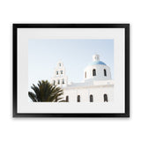 Shop Santorini Church Bells Photo Art Print-Blue, Coastal, Greece, Landscape, Photography, View All, White-framed poster wall decor artwork