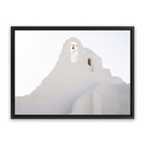 Shop Mykonos Church View Photo Canvas Art Print-Coastal, Greece, Horizontal, Landscape, Photography, Photography Canvas Prints, Rectangle, View All, White-framed wall decor artwork
