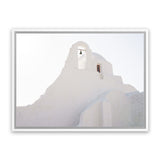 Shop Mykonos Church View Photo Canvas Art Print-Coastal, Greece, Horizontal, Landscape, Photography, Photography Canvas Prints, Rectangle, View All, White-framed wall decor artwork