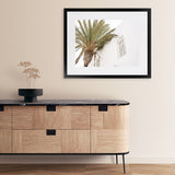 Shop Mykonos Palm Villa I Photo Art Print-Coastal, Greece, Green, Landscape, Moroccan Days, Neutrals, Photography, Tropical, View All, White-framed poster wall decor artwork