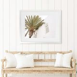 Shop Mykonos Palm Villa I Photo Art Print-Coastal, Greece, Green, Landscape, Moroccan Days, Neutrals, Photography, Tropical, View All, White-framed poster wall decor artwork