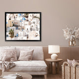 Shop Santorini Architecture Photo Art Print-Landscape, Neutrals, Photography, View All, White-framed poster wall decor artwork