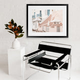 Shop Oia Rose Pink Villa I Photo Art Print-Greece, Landscape, Neutrals, Photography, Pink, View All-framed poster wall decor artwork