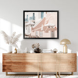 Shop Oia Rose Pink Villa I Photo Art Print-Greece, Landscape, Neutrals, Photography, Pink, View All-framed poster wall decor artwork