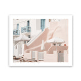 Shop Oia Rose Pink Villa I Photo Art Print-Greece, Landscape, Neutrals, Photography, Pink, View All-framed poster wall decor artwork