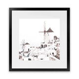 Shop Oia (Square) Photo Art Print-Boho, Coastal, Greece, Photography, Square, Tropical, White-framed poster wall decor artwork