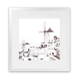 Shop Oia (Square) Photo Art Print-Boho, Coastal, Greece, Photography, Square, Tropical, White-framed poster wall decor artwork
