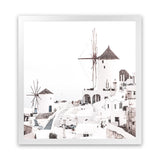 Shop Oia (Square) Photo Art Print-Boho, Coastal, Greece, Photography, Square, Tropical, White-framed poster wall decor artwork