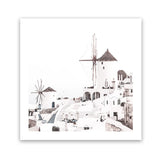 Shop Oia (Square) Photo Art Print-Boho, Coastal, Greece, Photography, Square, Tropical, White-framed poster wall decor artwork