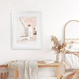 Shop Oia Pink Villa III Photo Art Print-Greece, Photography, Pink, Portrait, View All-framed poster wall decor artwork