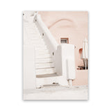 Shop Oia Pink Villa III Photo Canvas Art Print-Greece, Photography, Photography Canvas Prints, Pink, Portrait, View All-framed wall decor artwork