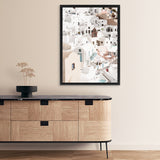 Shop Oia Panorama I Photo Canvas Art Print-Greece, Neutrals, Photography, Photography Canvas Prints, Portrait, View All, White-framed wall decor artwork