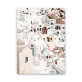 Shop Oia Panorama I Photo Canvas Art Print-Greece, Neutrals, Photography, Photography Canvas Prints, Portrait, View All, White-framed wall decor artwork