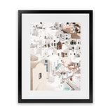 Shop Oia Panorama I Photo Art Print-Greece, Neutrals, Photography, Portrait, View All, White-framed poster wall decor artwork