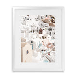 Shop Oia Panorama I Photo Art Print-Greece, Neutrals, Photography, Portrait, View All, White-framed poster wall decor artwork