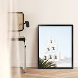 Shop Santorini Church Bells II Photo Art Print-Greece, Green, Photography, Portrait, View All, White-framed poster wall decor artwork
