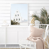 Shop Santorini Church Bells II Photo Art Print-Greece, Green, Photography, Portrait, View All, White-framed poster wall decor artwork