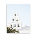 Shop Santorini Church Bells II Photo Art Print-Greece, Green, Photography, Portrait, View All, White-framed poster wall decor artwork