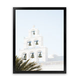 Shop Santorini Church Bells II Photo Art Print-Greece, Green, Photography, Portrait, View All, White-framed poster wall decor artwork
